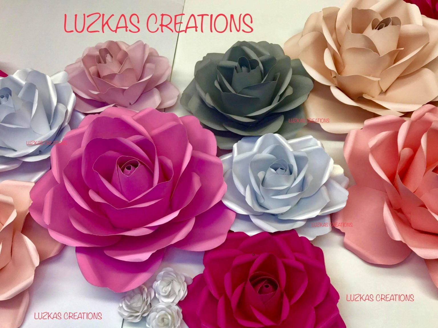 Molde Rosas de papel en Círculos Luzka s Creations