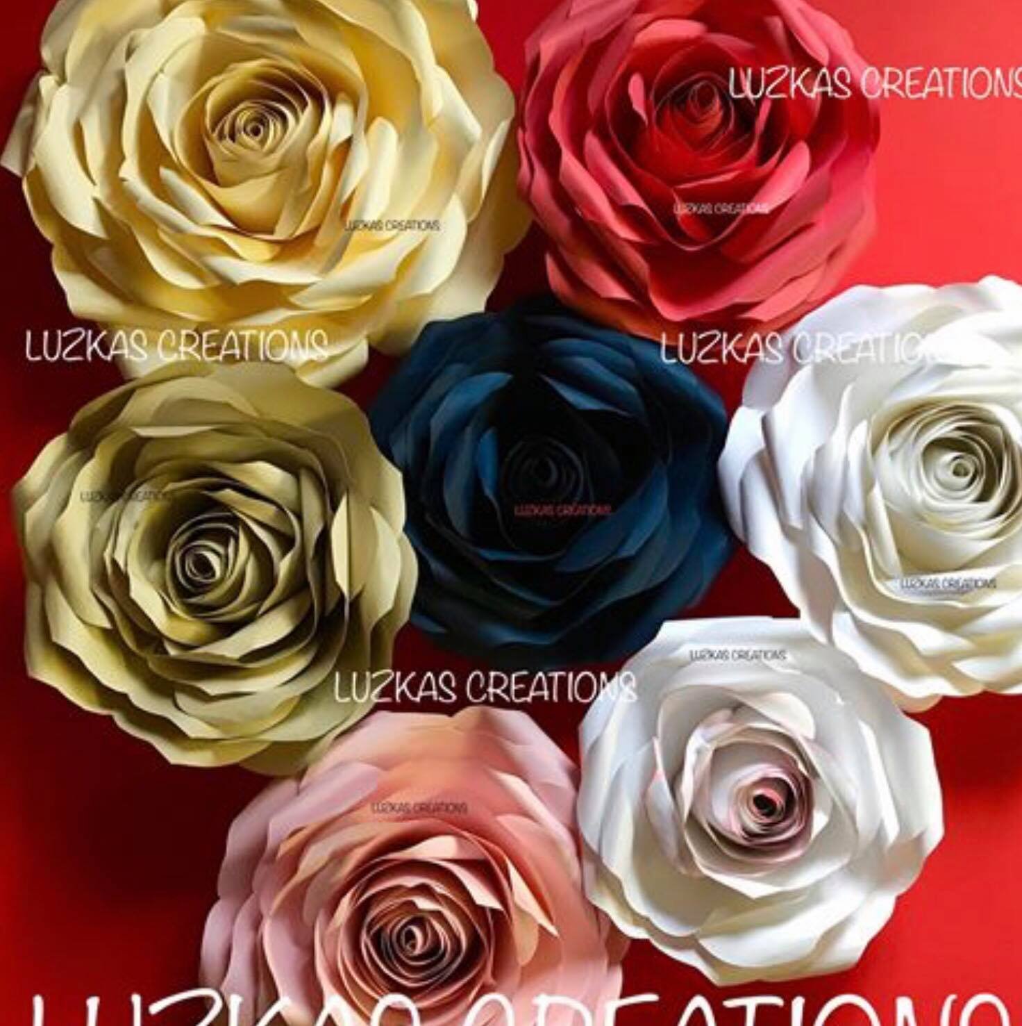 Molde de Rosas,Rosas,Rosas gigantes de papel - Luzka's Creations