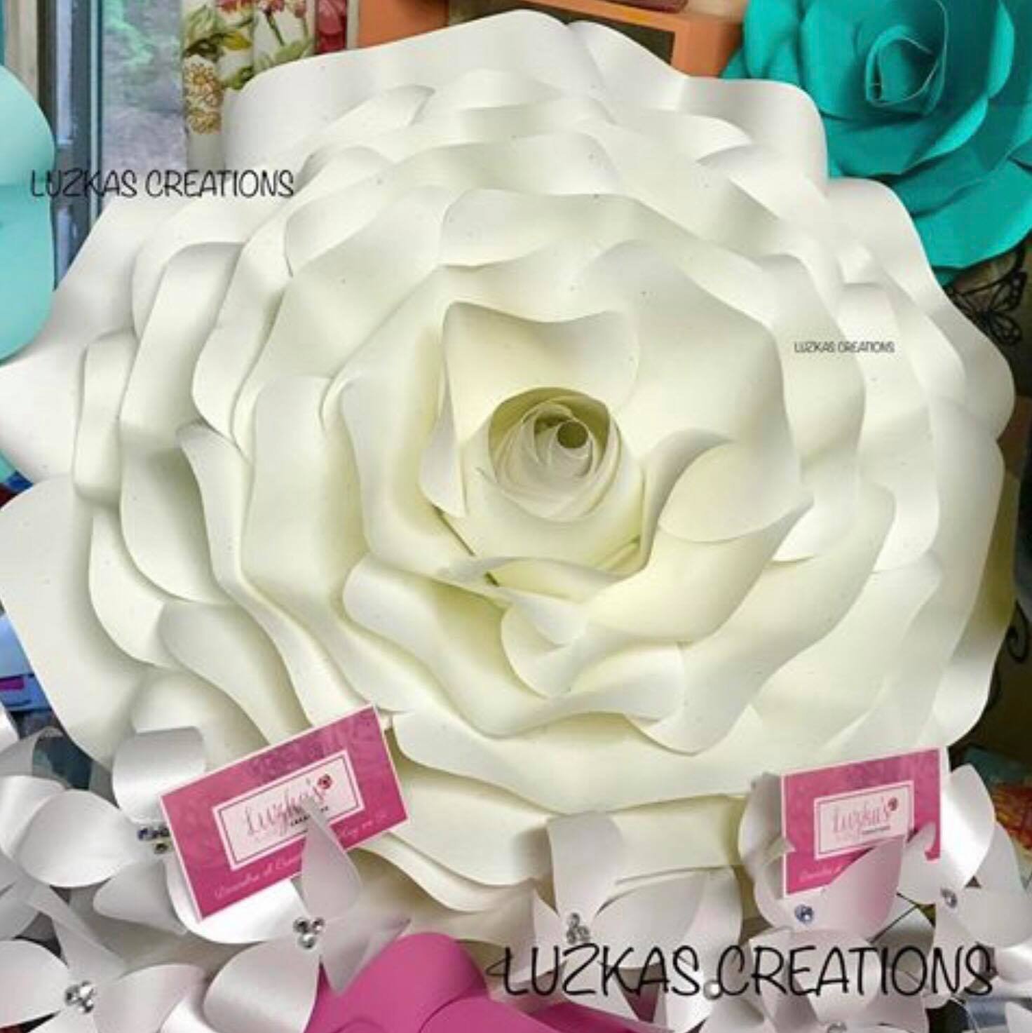 Molde Rosa Gigante de Papel - Luzka's Creations - Manualidades