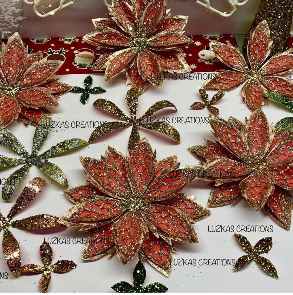 Molde Flores de navidad en papel - Luzka's Creations
